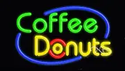 NEW "COFFEE DONUTS" 30x17 OVAL BORDER REAL NEON SIGN w/CUSTOM OPTIONS 14438