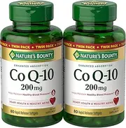 Nature's Bounty CoQ10 Dietary Supplement, Supports Cardiovascular and Heart Health, 200mg Twin Pack, 160 Rapid Release Softgels