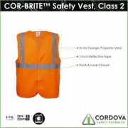 Cordova V210PXL Type R, Class II, Orange Mesh Vest, Hook & Loop Closure,...