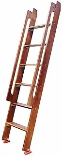 Wooden Bunk Ladder, RV Bunk Ladder Replacement for Loft/Dorm/RV Deck/High Bed/Outdoor/Apartment(6-Steps-175cm)