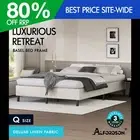 ALFORDSON Bed Frame Queen Size Mattress Base Foundation Beige Fabric BASEL