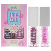 Lip Oil Massage Duo by Rude Cosmetics for Women - 2 Pc 0.135oz Massage Lip Oil - Passion Fruit, 0.135oz Massage Lip Oil - Grapefruit