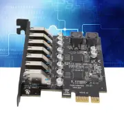 7 Port PCIE Expansion Card 7 Ports USB 3.2 GEN1 5Gbps High Speed Transmissio