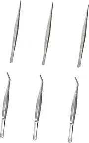 Transplanting Seedlings 304 Stainless Steel Tweezers 6pcs Gardening Tool for Succulent Care