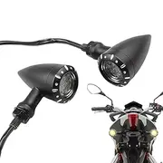 Motorcycle Indicator Light, 2X Front Metal Indicator Lights for Motorcycle, Small Blinkers Yellow Beam Design for Safe Riding for Boyfriend, Husband