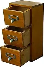 Bafnsiji Mini Wooden Drawers, Wooden Chest with 3 Drawers, Mini Chest of Drawers, Desktop Organiser Chest, Wood Storage Drawer Units