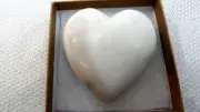 Noonday Collection, Heart, white, Paperweight/ Palm Worry Stone