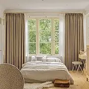 HUTO Total Blackout Pinch Pleated Curtain Panel, Triple Weave Energy Saving Thermal Insulated Window Treatment for Patio, Living Room, Bedroom, Privacy Long Curtain (Taupe, W52 x L108, 1 Panel)