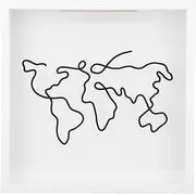 Adventure Archive Box White Frame Ticket Holder Travel Memory Storage Box with Slot Bank Box (Map Style)