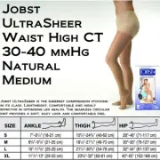 Jobst UltraSheer Waist High CT 30-40mmHg Natural Medium
