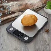 ANYGLEAM Gray Stainless Kitchen Scale 10Kg Accurate Measure Electronic Portable Digital Display