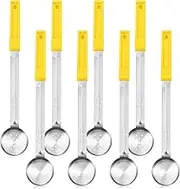 Teenyyou 8 Pcs Portion Control Serving Spoons Portion Scoops Cups Solid and Slotted Stainless Steel Ladle Spoon for Food, Serving Utensils Set for Parties (Yellow,1 oz)