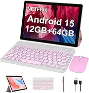 Android 14 Tablet - 10 inch, 8GB RAM+64GB ROM, 2 in 1 with Keyboard Case, Mouse & Stylus, 1.8GHz Quad-core Processor, 1280*800 IPS HD Touch Screen, 8MP Camera, 5G Wi-Fi 6 Tablet PC