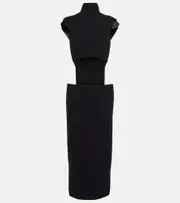 [Sportmax] Sportmax Arabba wool and cashmere midi dress UK 14 black