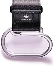 [Think King] Jumbo Swirly Hook for Strollers/Walkers, Brushed Aluminum/Black