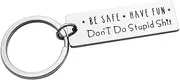 [Ikunne] Don't Do Stupid Shit Funny Keychain Hand Stamped Key Chain for Teens Birthday Going to College Gift from Parents