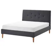 IDANÄS upholstered bed frame, Gunnared dark grey, Queen
