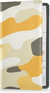 Leather Auto Registration Insurance & ID Card Holder Men Women Vehicle Glove Box for Driver License, Cards & Essential Documents Camouflage Yellow Camouflage Beige