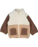 Baby Berry Teddy Fur Jacket, White, Size 12-18 months