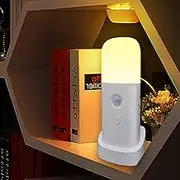 CREWEEL Motion Sensor Night Light, Dimmable Night Lights with 5 Brightness Levels, 2000mAh Rechargeable Battery Operated Light, Portable Motion Sensor Light for Kids Room, Bedroom, Hallway.