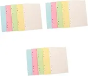 COHEALI 3sets Refillable Planner Binder Paper 6 Hole Punched A5 Lined Loose Leaf Paper Test Binder Office Supplies Diary Notebook 100sheets*3