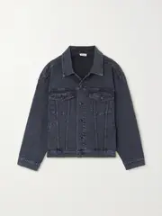 [SIMKHAI] SIMKHAI - Lambert Crystal-embellished Organic Denim Jacket - Black - large large Black