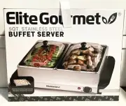 Elite Gourmet 5 Quart Dual Buffet Server / Food Warmer, Temperature Control NIB