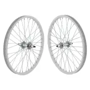 Wheel Pair 20x1.75 406x21 Alloy White 36 STL FW 1sp 3/8 SL 110mm 14gUCP
