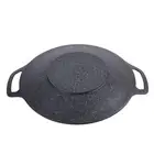 (34cm) Korean Grill Pan Round BBQ Griddle Ridged Texture For Barbecue SD