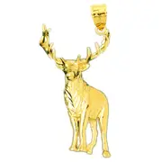 14K Gold Elk Pendant