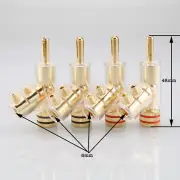 4Pieces Plug Hi-End gold Plated LOCK SPEAKER CABLE BANANA PLUG CONNECTOR
