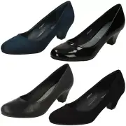 Spot On Ladies Low Heeled Court Shoes