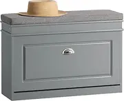 SoBuy FSR82-L-HG, Hallway Shoe Bench Shoe Rack Shoe Cabinet with Flip-Drawer and Seat Cushion