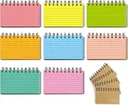 Blank Index Cards, Assorted Colored Ruled Index Cards 3x5 inches, Great Spiral Note Cards & Memo Cards for School, Office, Learning and Memory Cards (400 count)