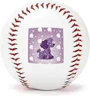 BVNMT Leather Purple Poodle Polka Dot Printed Baseball Suitable for Children and Teenagers of All Ages Graduation Birthday 2.8 * 2.8 in