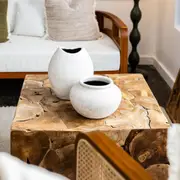 Accent Teak Slice Coffee Table Square