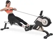 Rowing Machine Compact Indoor Rower with Magnetic Tension System, LED Monitor and 8-Level Resistance Adjustment Fitness Equipment for Home Gym