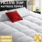 1000GSM Pillowtop Mattress Topper w/ Bed Pillow Matress Protector Pad Queen King