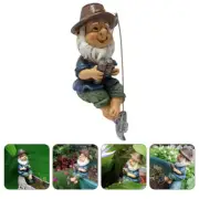Garden Decor Fishing Dwarf Statue Outdoor Resin Gnome Landscape Ornament
