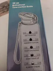 Motivational Water Bottle With Straw, 32oz Water Bottle With Times To Drink, BPA
