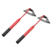 2pcs Garden Hollow Hoe 16" x 6.5" Steel Hoe Garden Tool with Handle, Red