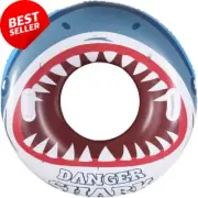 Shark Pool Float, Inflatable, 122cm, Handles, Adults/Kids