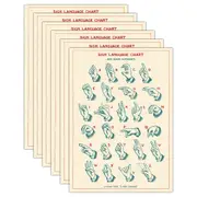 6x Cavallini Paper Poster Prints/Gift Wrap Wall Art 50x70cm Sign Language Chart