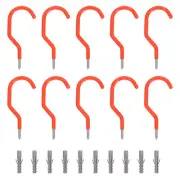 10 Pcs Garage Storage Shelves Hook up Wall Mount Hooks Steel