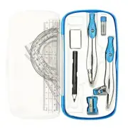 Lifreer Compass for Geometry set,10 Pcs Student Geometry Set Includes Blue