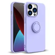 ZUSLAB iPhone 14 Pro Max Case Silicone Stand Magnetic Finger Ring Kickstand Bumper Protective Cover for Apple (2022) - Purple