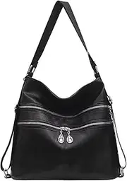 [Ｗoowayo] Women’s Backpack Purse Soft Leather Shoulder Bag Ladies Daypack Designer Tote Handbag Casual Satchel for Travel Work