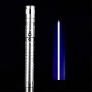 FX Light Saber with Metal Aluminum Handle, Adult and Child LED Rechargeable Light Saber with 3 Sound Fonts (Silver) (Blu-ray)