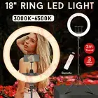 18'' Dimmable LED Ring Light 80W 6500K Diffuser Stand Make Up Beauty Studio Bag