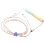 Ducky Premicord Custom Coiled USB Cable Cotton Candy